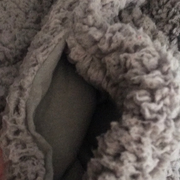 Z by Zella Bomber Fleece Hooded Sherpa Gray Jacket Size Medium - Picture 10 of 13